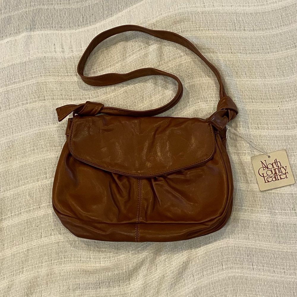 NWT Elegant Brown Leather Shoulder Bag
